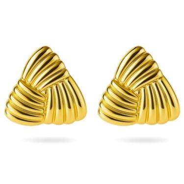 Imagem de Brinco Feminino Garina Premium Orgânico Banhado em Ouro 18K no Aço Inox/Coleção Atlantis