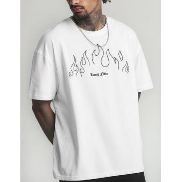 Imagem de Camiseta Básica Masculina Long Nite Streetwear Algodão Basic - crushed