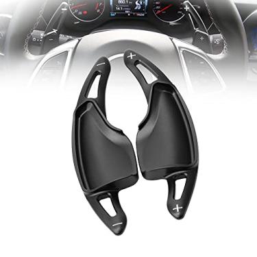 Imagem de HIBEYO Extensões de mudança de volante de reposição esportivas para Chevy Chevrolet Camaro 2016-2019, C7 Corvette 2015-2019 Acessórios Interiores Remo de Mudança CNC Billet Preto