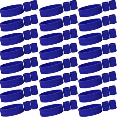Imagem de Conjunto de pulseiras Yuxung, 90 peças de algodão felpudo, azul escuro