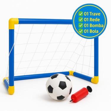 Imagem de Trave Futebol Infantil Com Bola E Bomba Ar Criança Futebol Sortida - D