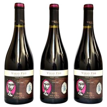 Imagem de Vinho Viejo Feo Reserva Pinot Noir  Kit Com 3 Garrafas  Oferta - VIÑA 