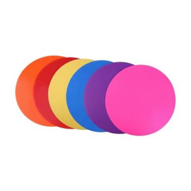 Imagem de Generic Marcadores de pontos Discos planos Piso de academia Diâmetro 23 cm Tapetes de treinamento de velocidade de agilidade antiderrapantes Círculos Pontos, 6 Peças