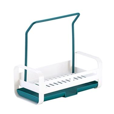 Imagem de P9IDEDFH Prateleira grossa de drenagem de pia de camada dupla grande prateleira de pano de limpeza de esponja utensílios de cozinha utensílios de mesa rack de drenagem (cor: C) (C)