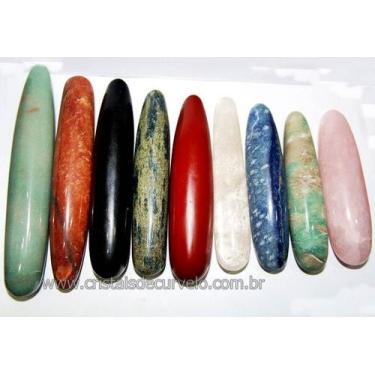 Imagem de Pacote com 20 Massageadores Roliços de Pedras Naturais de 8 a 12 cm - 