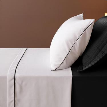 Imagem de Jogo de Lençol Cama Box Percal 200 Fios Toque Macio Completo - Casa Pa
