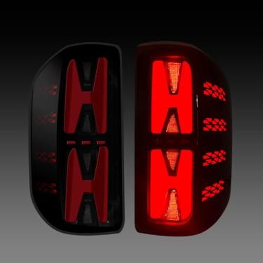 Imagem de Luzes traseiras de LED compatíveis com Silverado 1500 2500HD 3500HD 2014-2019 Sierra 3500 HD (somente roda traseira dupla) com luzes de corrida, seta, luzes de freio e luzes de ré, 1 par