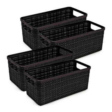 Imagem de Cesto Organizador Juta Alongada Rattan Plástico Resistente