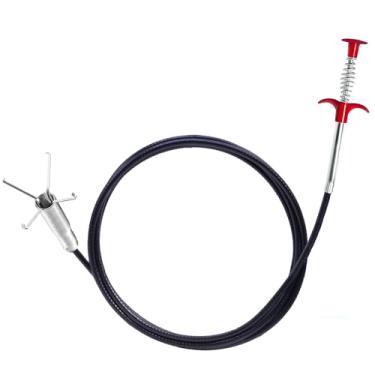 Imagem de SHUOGUO Removedor de entupimento de drenagem de cobra e drenagem de 294 cm - Removedor de pelos poderoso, ferramentas de limpeza de calhas para duche, pia e canos de cozinha