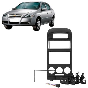 Imagem de Moldura 2 Din Astra Ar Analógico 1998 à 2012 com Chicote Preta Painel Multimidia 6.2 e 7 Polegadas