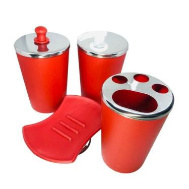 Imagem de Kit Para Banheiro Inox Com 4 Peças Lavabo Luxo Acessórios - PAN SHOPP 