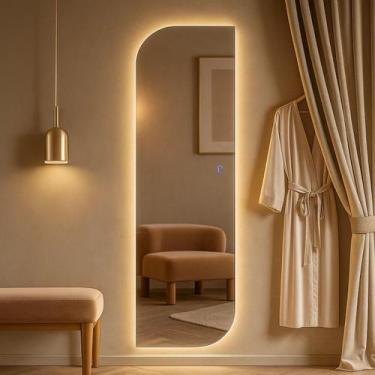 Imagem de Espelho Grande 150x40cm Corpo Inteiro com LED Touch Bivolt 3 Cores Que