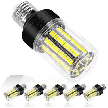 Imagem de Lâmpadas LED tipo milho 25W pacote com 6 unidades, equivalentes a 250W, super brilhantes com 3146 lúmens, base E26/E27 padrão para