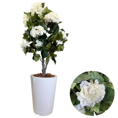 Imagem de Planta Hortência Artificial Realista Completa Vaso Arranjo - Flor Imp