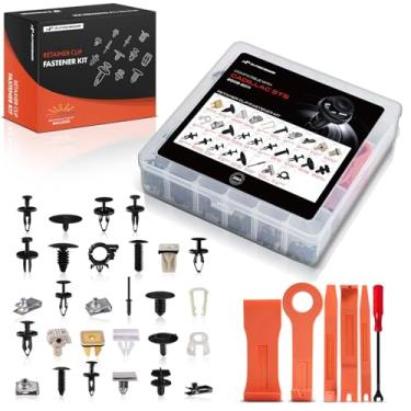 Imagem de A-Premium Kit de clipe de retentor de carro de 280 peças (25 tipos) compatível com Cadillac STS 2008 2009 2010 2011, haste de trava de porta de para-choque, conjunto de substituição de fixador de