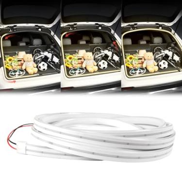 Imagem de KaiDengZhe Tiras de luz de porta-malas de carro de fluxo dinâmico atualizadas, fitas de LED de corte flexível para porta-malas Faixa de luz interior de LED universal para caminhão SUV automotivo