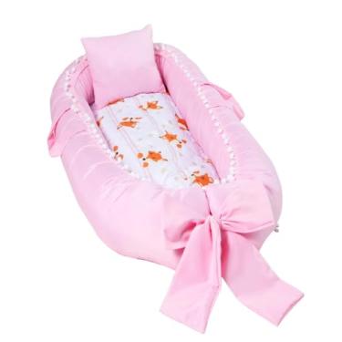 Imagem de Ninho Redutor de Berço Para Bebê com Travesseiro Menina Menino (Raposa Rosa)