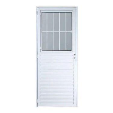 Imagem de Porta Social Alumínio Brilhante Branco ou Preto Linha 25 - Jaguar Esqu