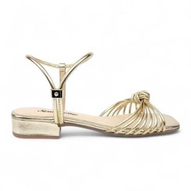 Imagem de Sandália Salto Baixo Com Tiras Finas Ajustável-Feminino