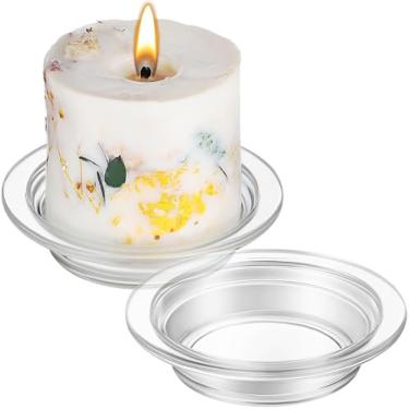 Imagem de TOPPERFUN Bandeja de aquecimento de cera de substituição de 2 peças, prato aquecedor de cera de óleo perfumado de vidro de 132 cm, placa de derretimento de vela perfumada, transparente