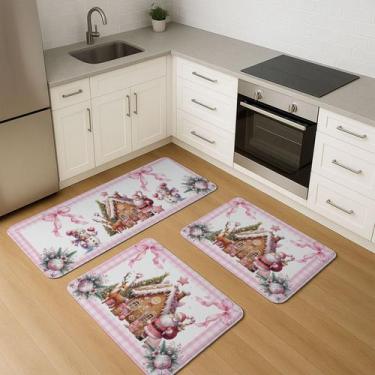 Imagem de Jogo de Passadeira Natal 3 Peças Antiderrapante  Decoração, Cozinha ,C