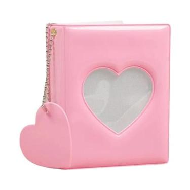 Imagem de Álbum De Fotos Em Forma De Coração De 3 Polegadas Com 32 Bolsos Para A