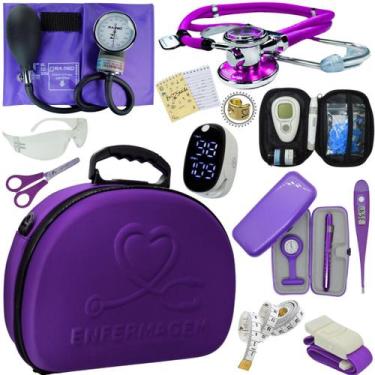 Imagem de Kit Enfermagem Maleta Super Luxo Completa Aparelho Esteto Estagio Medi