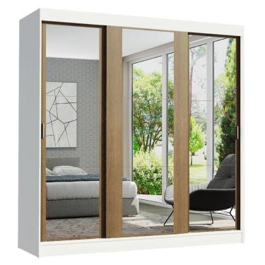 Imagem de Guarda Roupa Casal Reno 3 Portas de Correr de Espelho Madesa