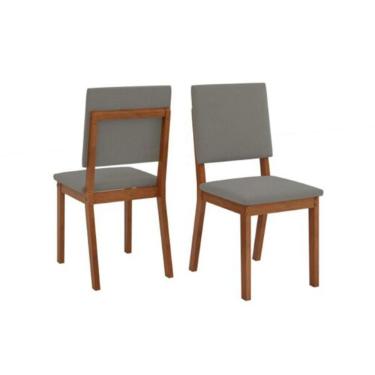 Imagem de Kit 2 Cadeiras De Cozinha Talia Freijó Suede Lunar Grafite