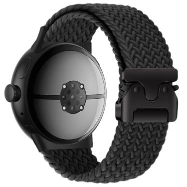 Imagem de Yeahxing Pulseira para Pixel Watch 4/3 de 45 mm - Pulseira trançada de nylon elástico para Google Pixel Watch 4 de 45 mm 2025, serve para pulseira ajustável de 17,3 a 25,9 cm com fivela de paraquedas
