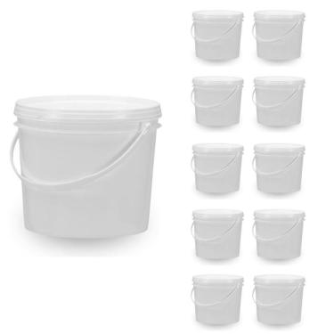 Imagem de Balde 1.8 Litros Branco Para Uso Em Obras 10 Pçs