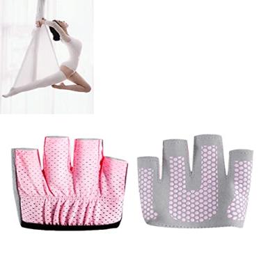 Imagem de Naroote Luvas Femininas Antiderrapantes para Micro Ioga, Pilates, para Exercícios Físicos, Material de Malha Respirável, para Ioga, Pilates, Artes Marciais, Fitness (Rosa S 17,5 cm/6,9 pol.)