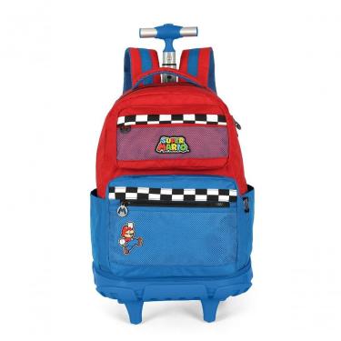 Imagem de Mochila Com Rodas Mario Bros Azul - Unico Azul