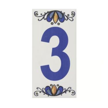 Imagem de Número Residencial Cerâmico Gabriela 15cm Número N°3