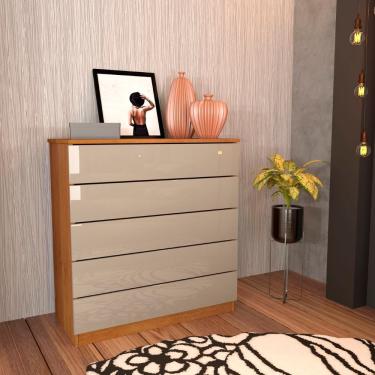 Imagem de Cômoda Premium 5 Gavetas Tcil Móveis Cinamomo/off