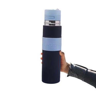 Imagem de BOMBIYA – Yerba Mate Thermo – Mate Argentino 500ml – Termo para mate todo en uno – Mate Thermo tudo em um – Este kit de aço inoxidável preto Auto Mate é ótimo para terere e chá