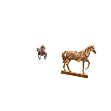 Imagem de Vaveren Centro de Mesa em Acrílico com Escultura de Cavalo Cavaleiro, Estatueta de Resina à Prova D'água para Decoração de Casa Ou Escritório, Presente Gr