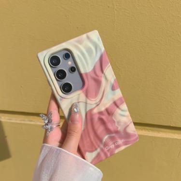 Imagem de MVVKKY Capa de silicone macia antirrugas com gradiente de cor para Galaxy S24 Ultra, à prova de choque (para Galaxy S24 Ultra/cáqui)