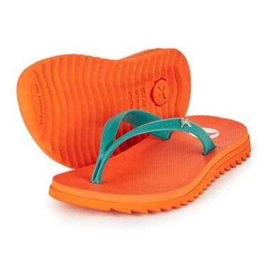 Imagem de Chinelo Infantil Kenner Ibiza Kids - Laranja e Verde, 29/30