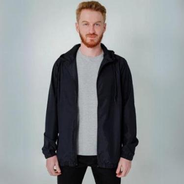 Imagem de Jaqueta Masculina Nylon Corta Vento Capuz Fixo Punho e Barra com Elástico Cordão-Masculino