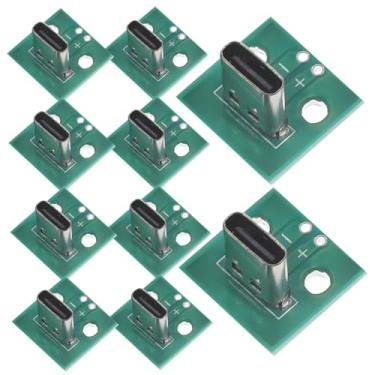 Imagem de DOITOOL 10 pçs pinos USB c placa conector fêmea tipo-c adaptador PCB conversor vertical placa USB adaptador rápido