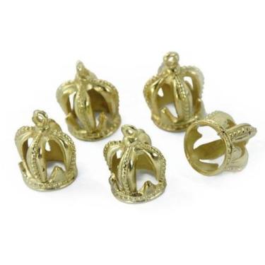 Imagem de Pingente Mini Coroa em Metal Dourado - 10 Unidades - no-brand