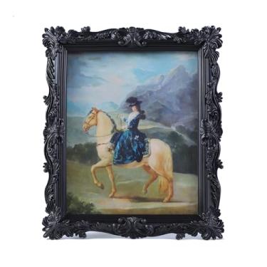 Imagem de LIHOLO Molduras vintage para fotos antigas ornamentadas 20 x 25 cm com frente de vidro, suporte de parede ou exibição de mesa, decoração de casa vintage, galeria vitoriana, design floral decorativo