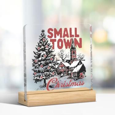 Imagem de Decoração engraçada de placa de Natal, decorações de inverno para ambientes internos, decoração divertida de feliz Natal para mesa, banheiro, sala de estar, bandeja em camadas, acrílico 10 x 10 cm