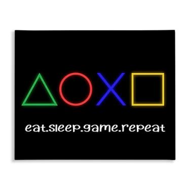 Imagem de Stupell Industries Arte de parede em tela neon Gaming Symbols & Words, design por Christine Simpson Art, 40,6 x 50,8 cm