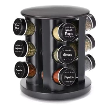 Imagem de Kit 36 Etiquetas Adesivas para Temperos e Condimentos – Potes e Organizador de Cozinha – 3,8cm – Preto