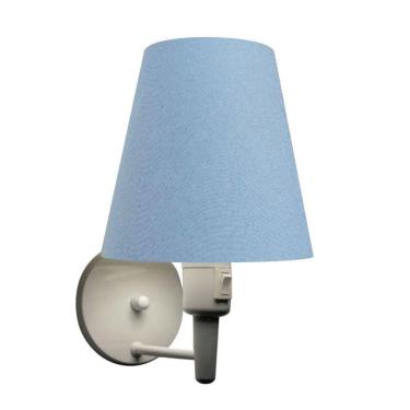 Imagem de Plafon Quadrado Vivare Md-3001 Cúpula Em Tecido 12/35x35cm - Bivolt Branco-azul-bebê 110v/220v