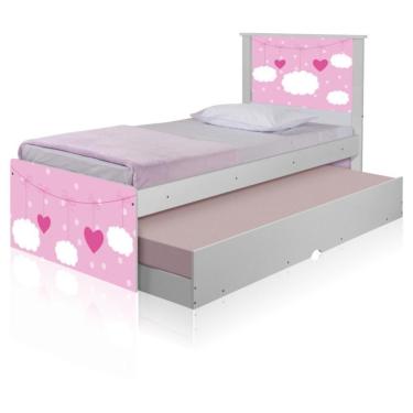 Imagem de Bicama Juvenil Adesivada Nuvens Meninas Com Colchões