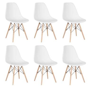 Imagem de Conjunto 6 Cadeiras Eames Eiffel Dkr Movescan Branca