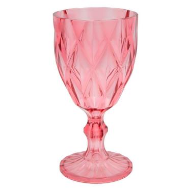 Imagem de Taça De Acrílico Vermelha Diamond Diamante Festa Piscina Plástico 330ml Lyor